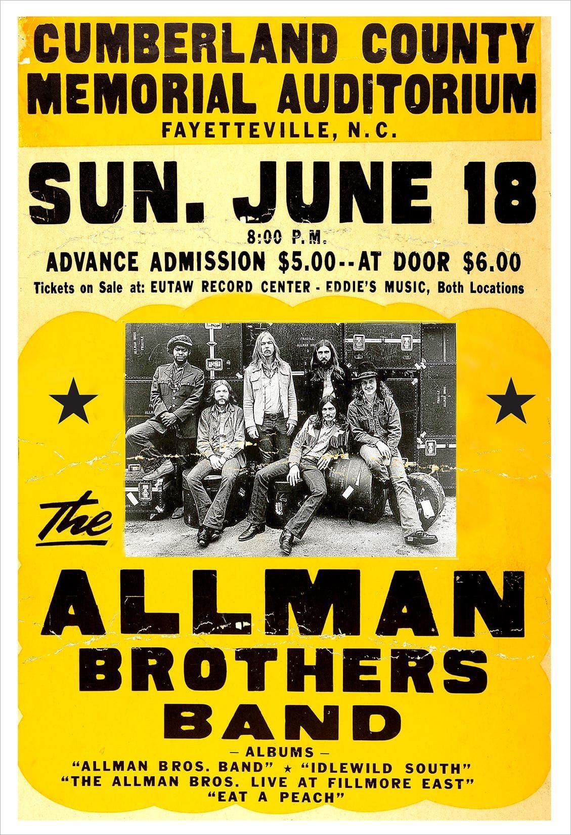 The Allman Brothers Band - 1972 - Concert Poster print - redPlanetGraphics
