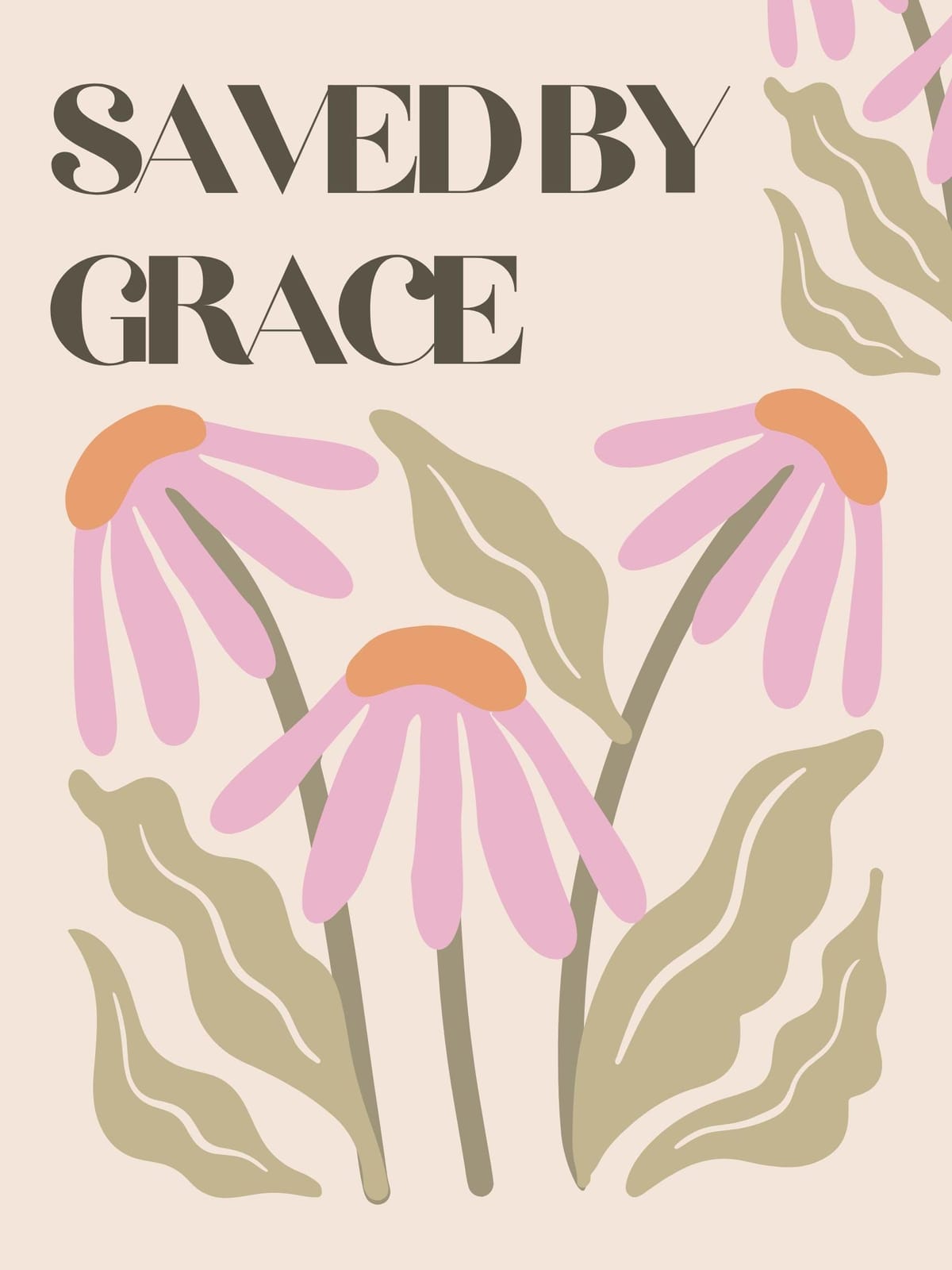Saved By Grace Digital File, Wall Art, Printable Wall Art, Printable Canvas
