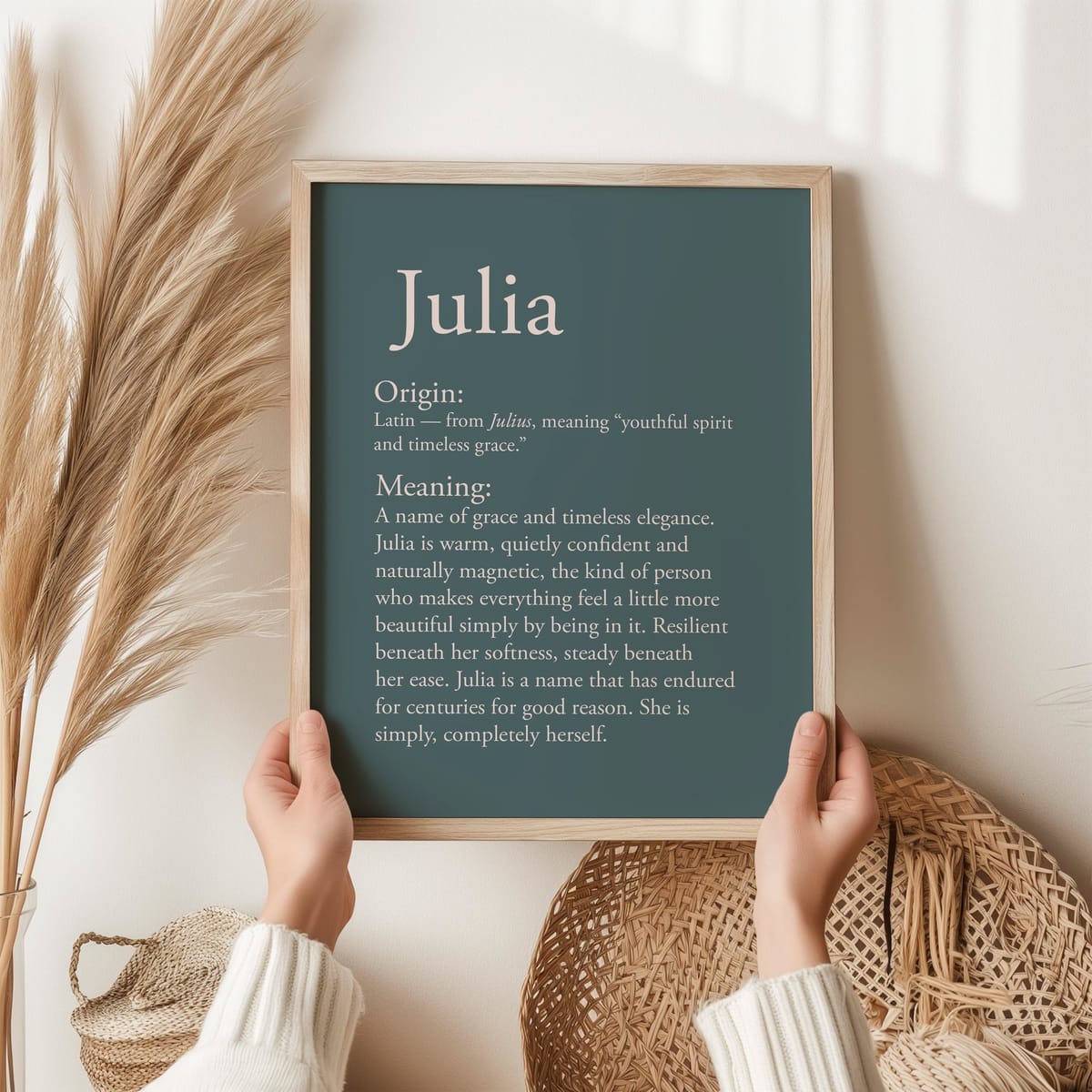 Julia Name Print, Latin Name Definition Gift, Personalised Name Wall Art, Birthday Gift for Her, Elegant Name Print, Julia Gift