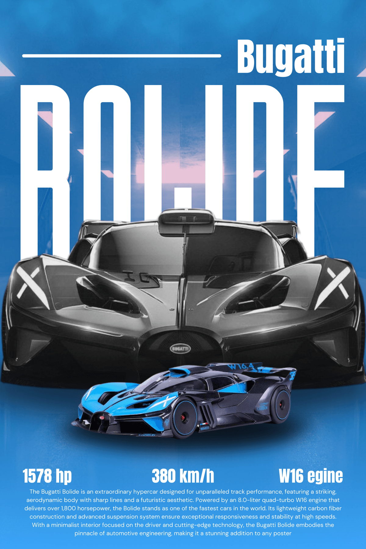 Bugatti bolide poster