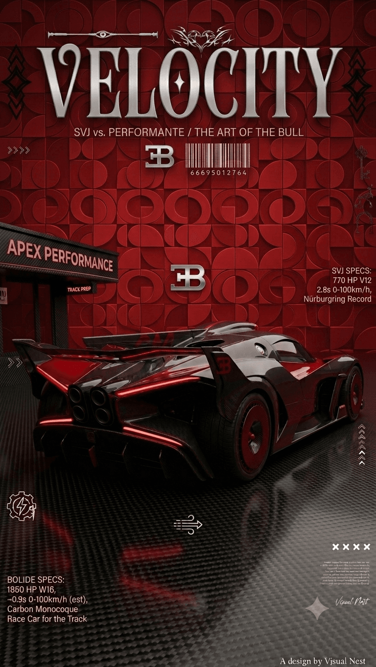 Bugatti Bolide Wallpaper | Hypercar Velocity Poster | Luxury Supercar Aesthetic 4K Phone Background