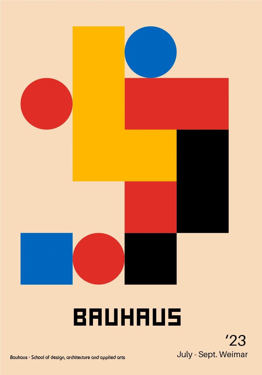 Bauhaus school poster multicolor - A2