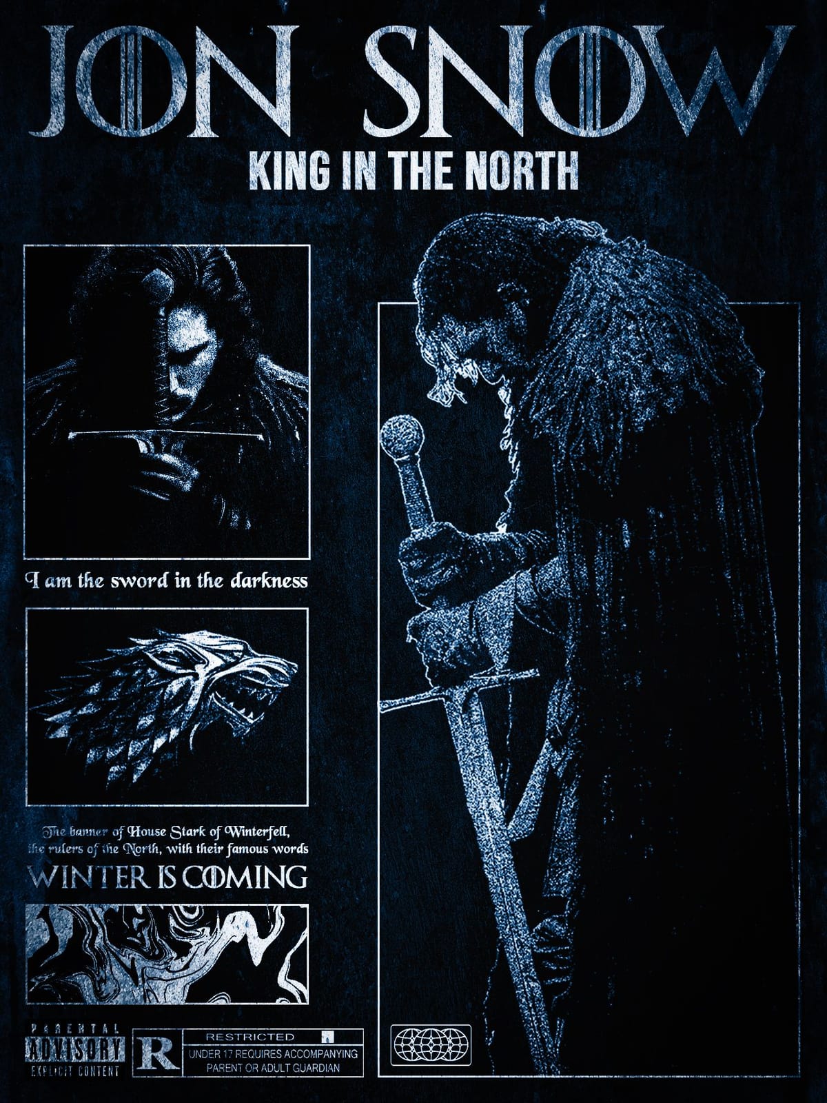 Jon Snow Brutalism Poster