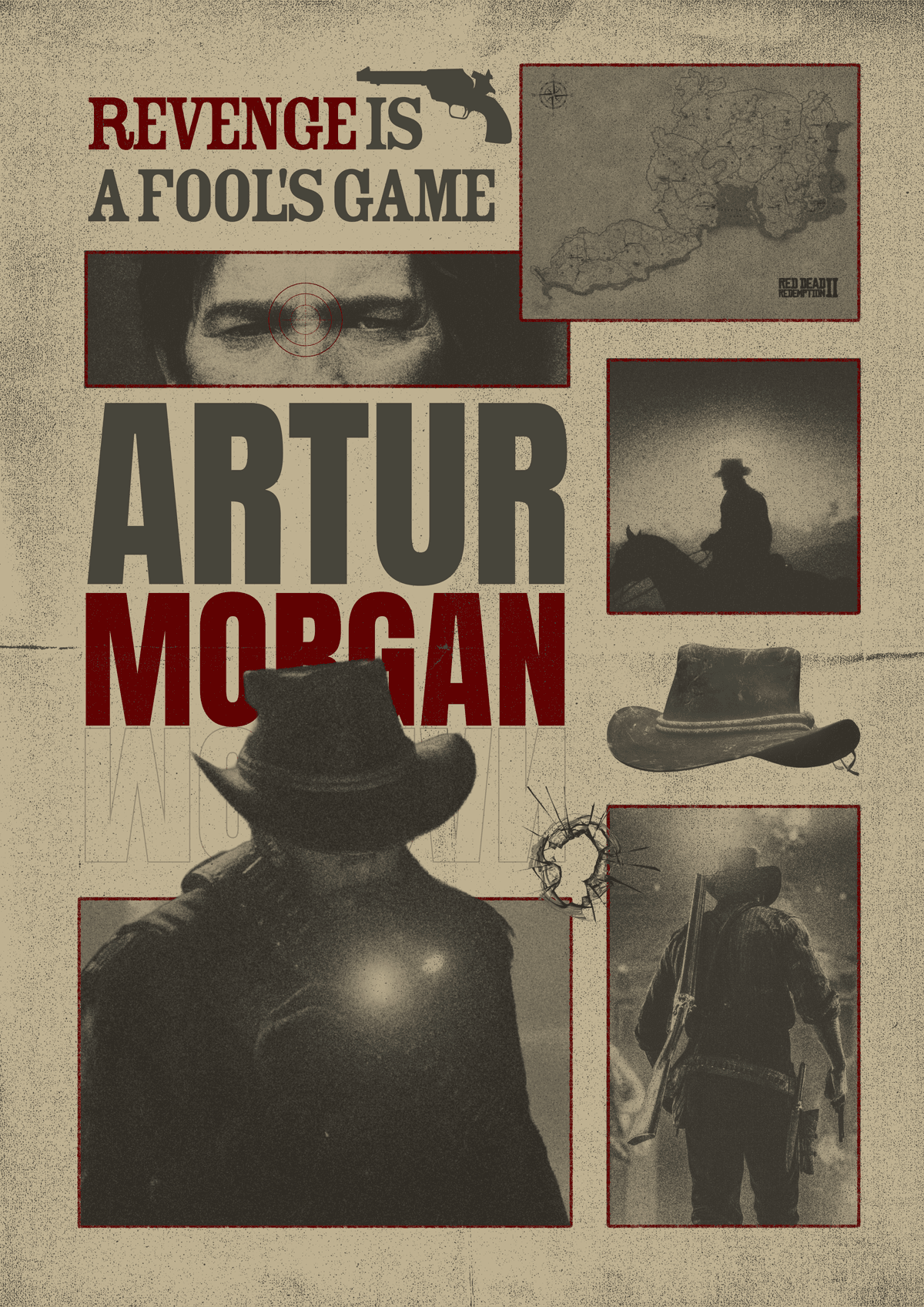 Red Dead Redemption 2 poster Artur Morgan cowboy
