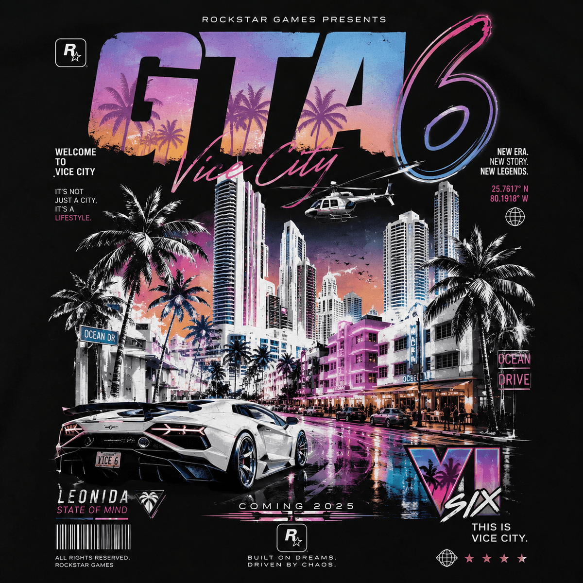 GTA 6 Vice City Aesthetic Poster Art | GTA VI