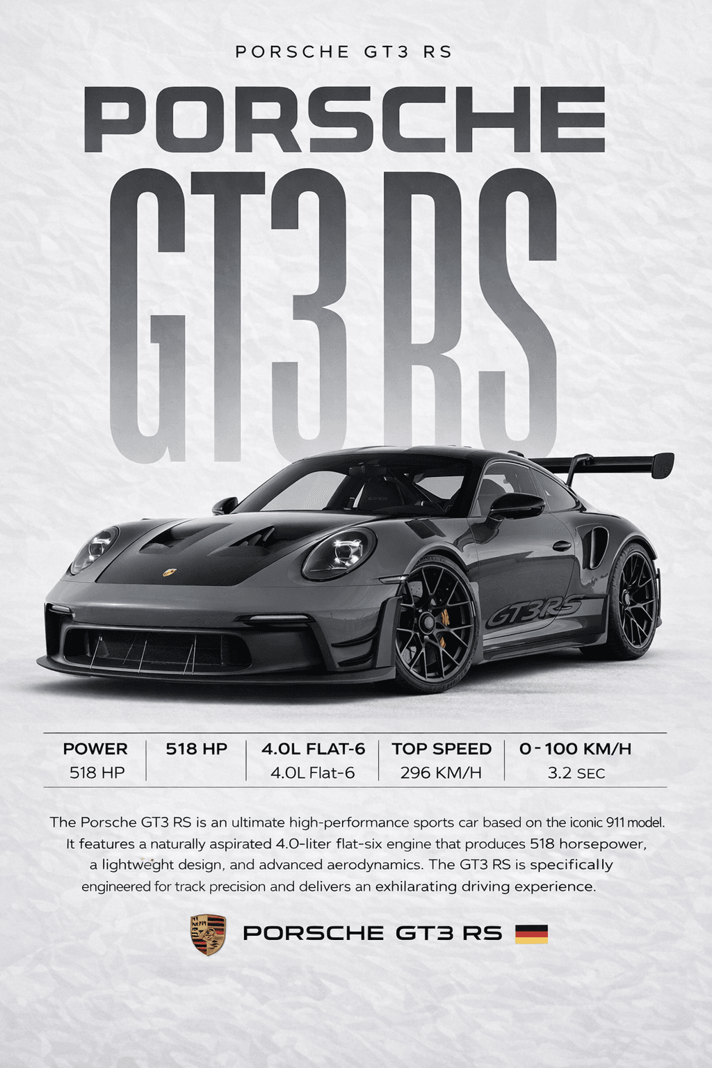 Porsche Gt3RS poster