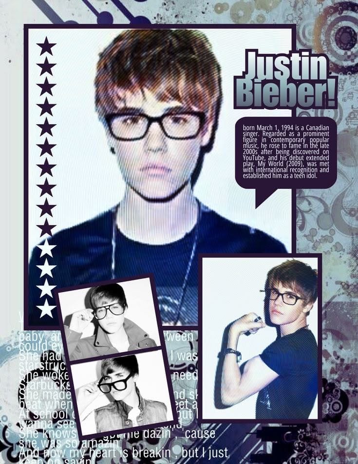 Justin Bieber 2000's Poster