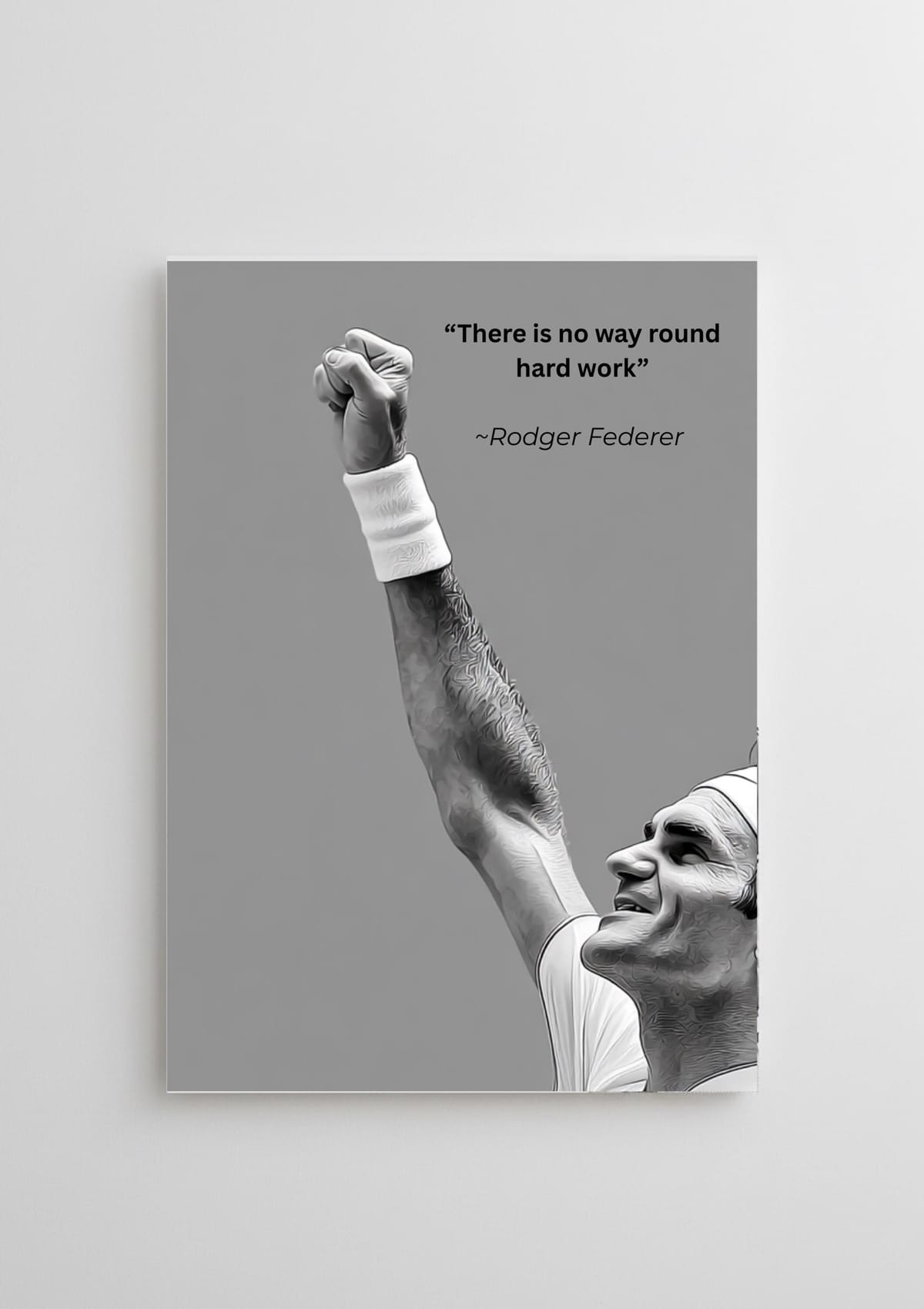Roger Federer Inspired Digital Download - Printable Tennis Wall Art PNG - Tennis Legend Poster, Sports Room Decor, Athlete Gift