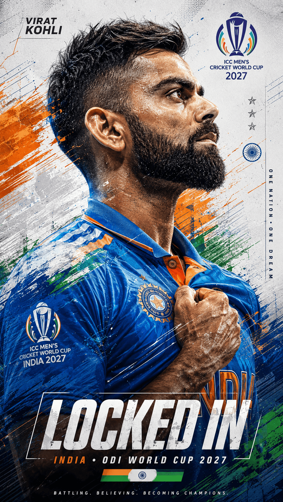 Virat Kohli Locked In 🇮🇳 | ODI World Cup 2027 Cricket Poster