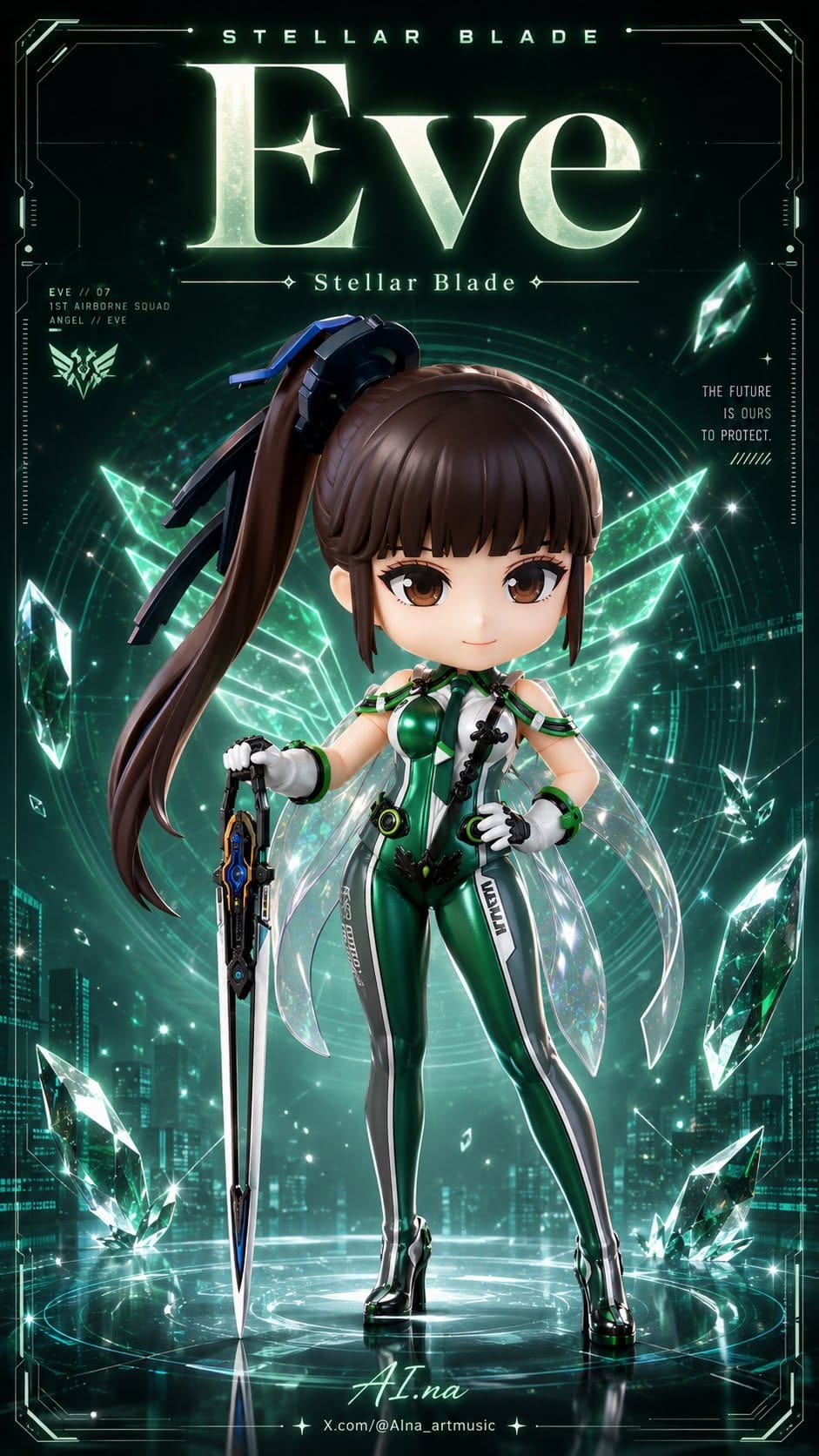 Eve – Green Crystal Chibi Poster (1/4)