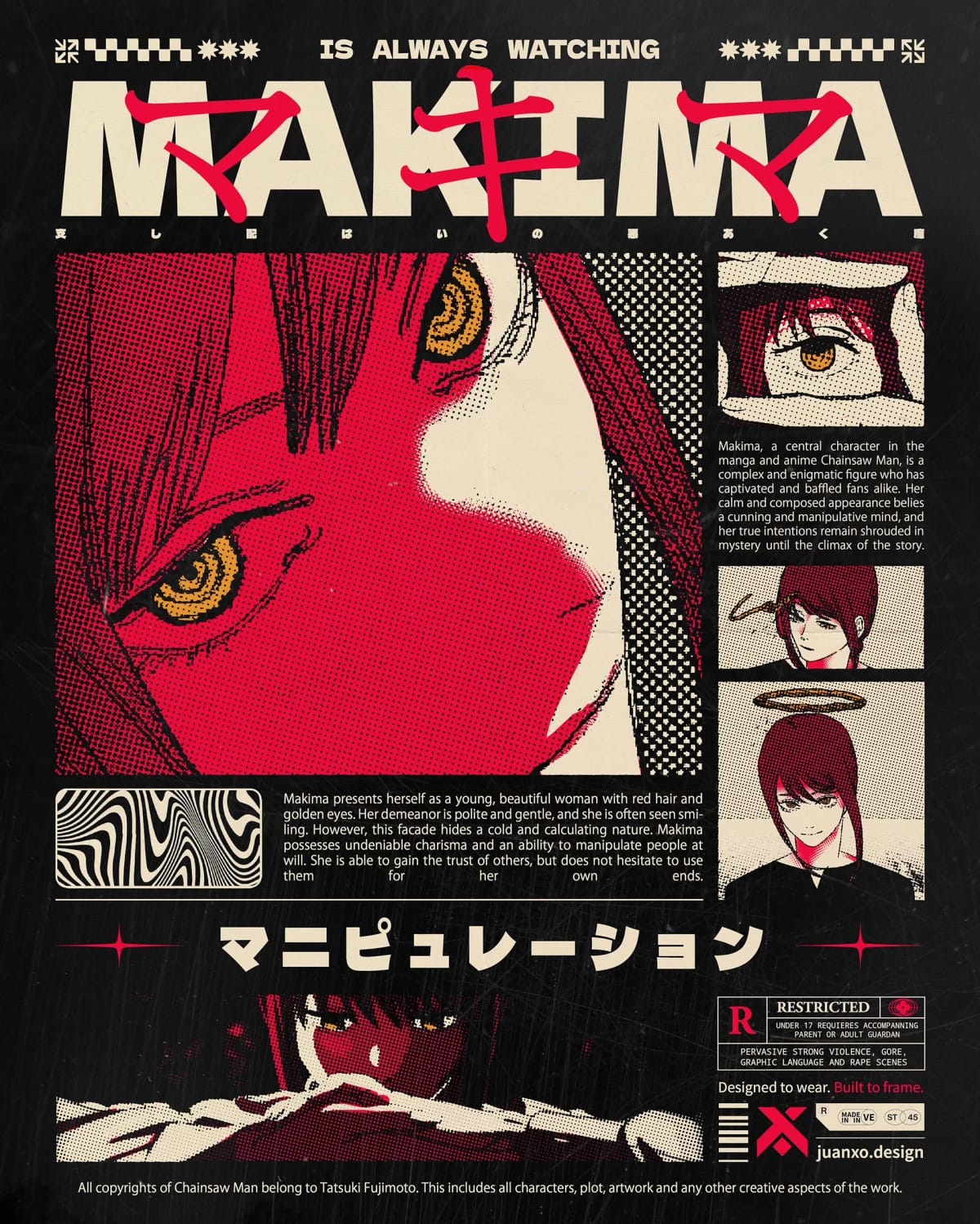 Makima Poster / T-Shirt Brutalist Design [UPDATED] - Juan Jimenez