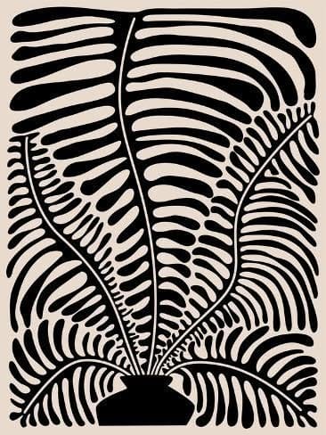 Photographic Print: Abstract Houseplant Fern Plant Art Poster, Vector Illustration Graphic Print by Vect0r0vich : 12x9in