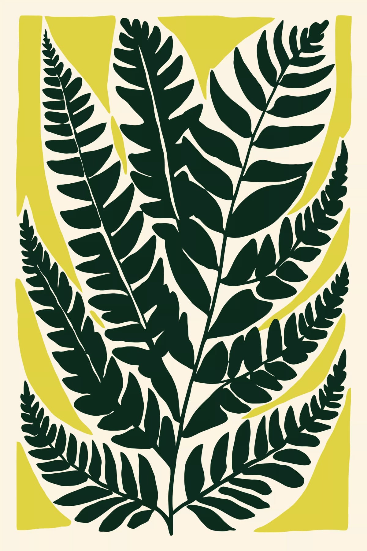 Green Fern Leaf Poster