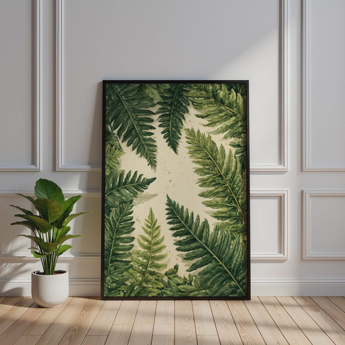 Green Fern Botanical Poster, Tropical Leaf Wall Art, Nature Print, Foliage Decor