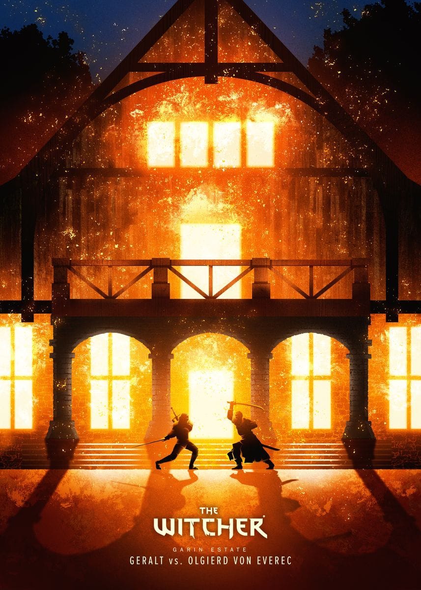 'Geralt vs Von Everec' Poster, picture, metal print, paint by Witcher 3 | Displate