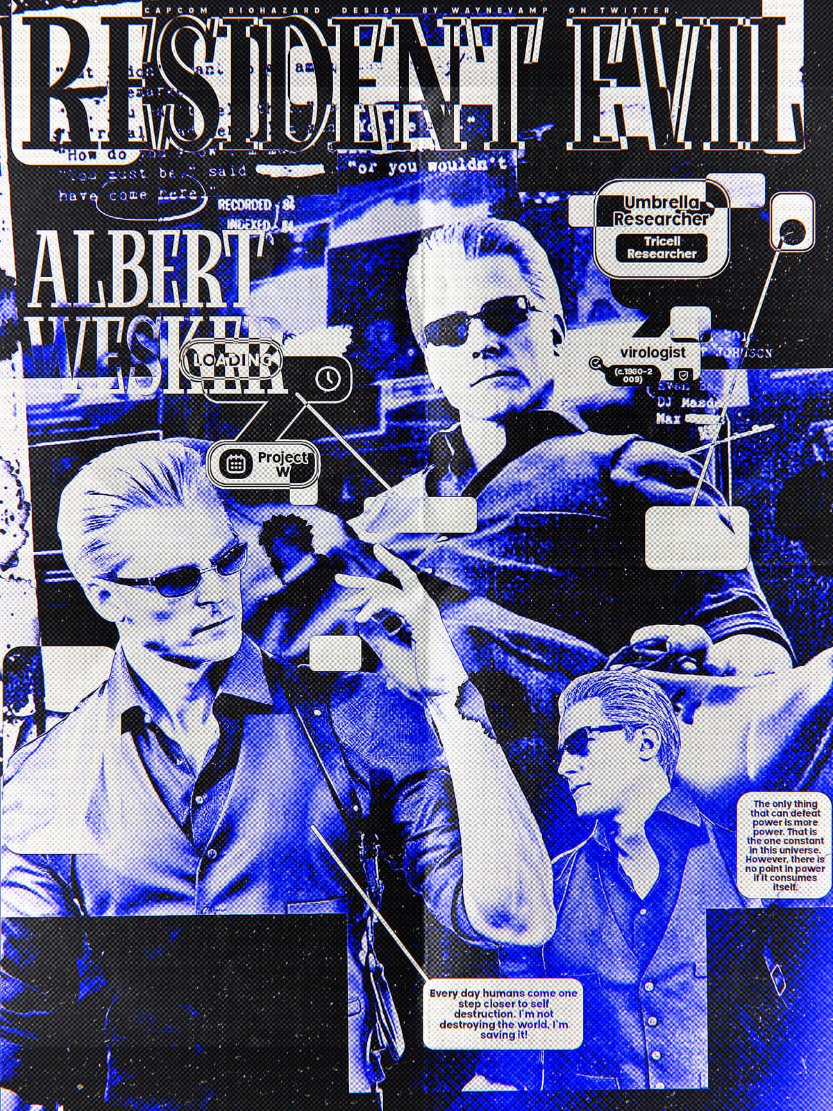 ALBERT WESKER   RESIDENT EVIL  POSTER  *  BY WAYNEVAMP ON TWITTER.