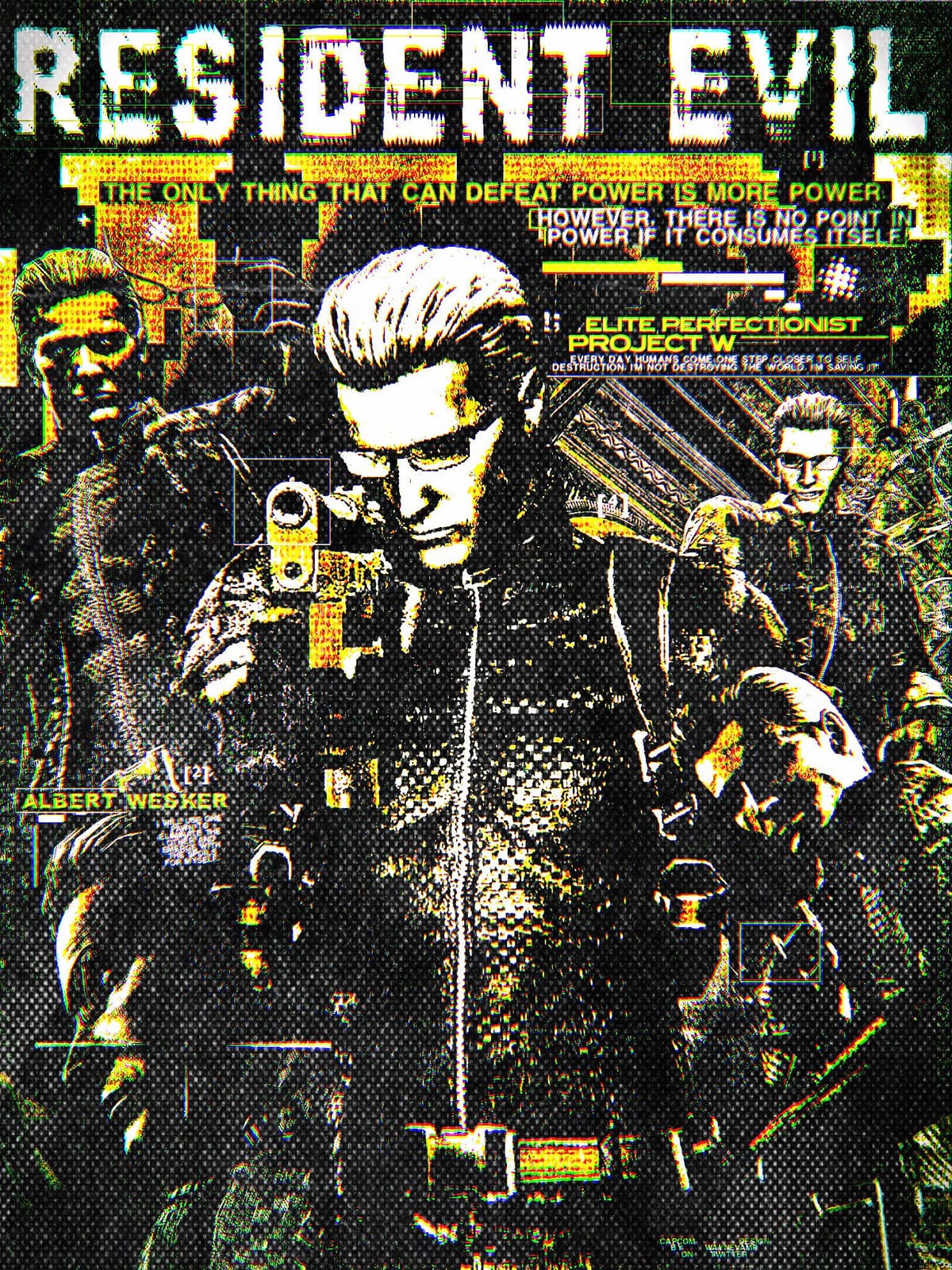 WESKER, RESIDENT EVIL POSTER  BY:  WAYNEVAMP ON TWITTER.