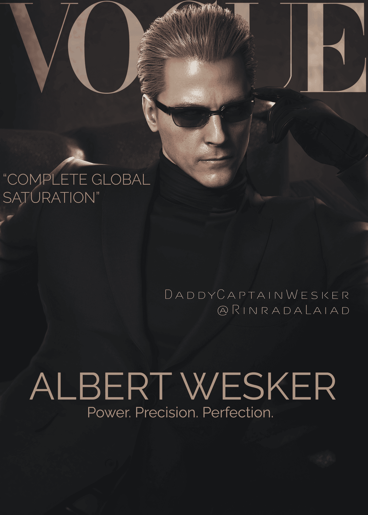 Wesker quit the villain life and decided to become a full-time magazine model instead.