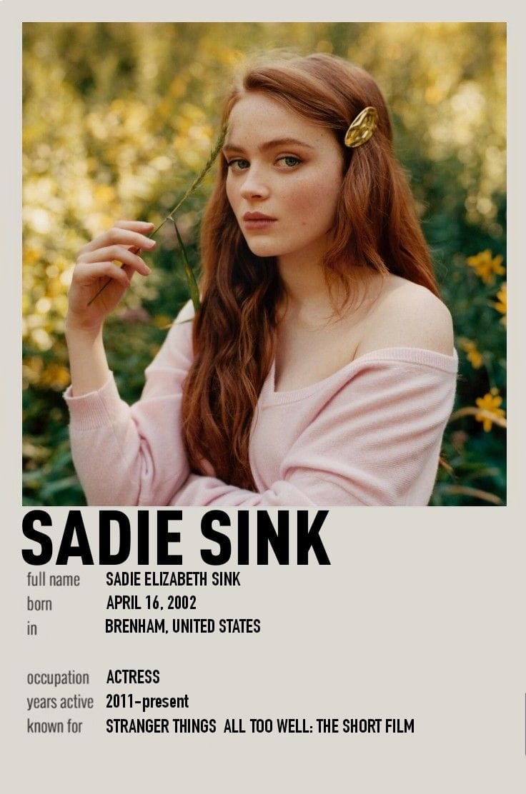 sadie sink poster