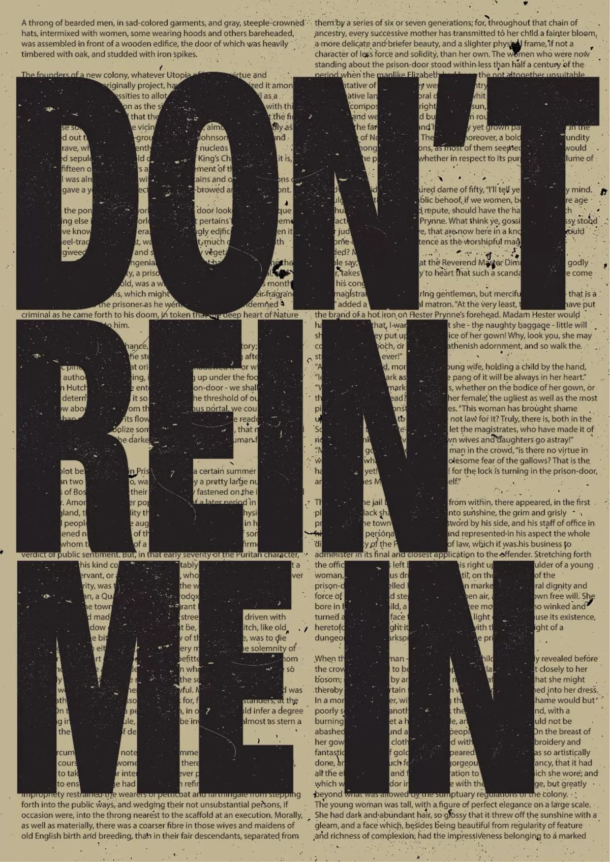Don't Rein Me In Sam Fender ft Olivia Dean Typographic Art Print | Dark Literary Poster (A3, A4)
