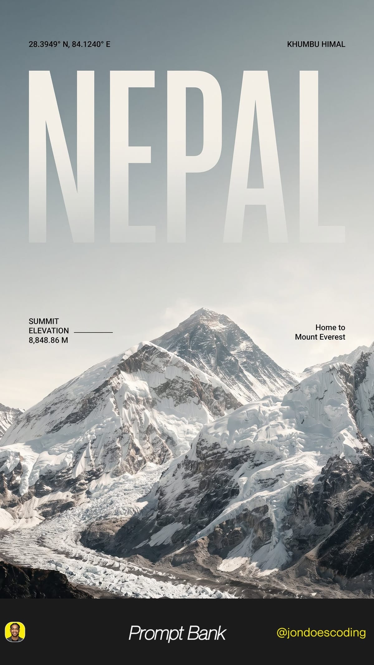 Nepal Travel Poster — Khumbu Himal