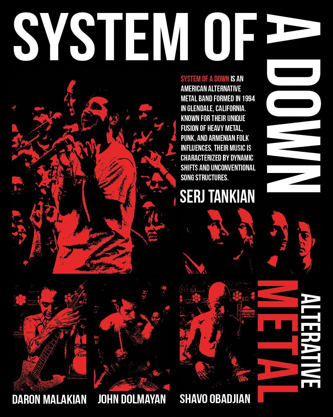System of a down / Poster design / Brutalist design