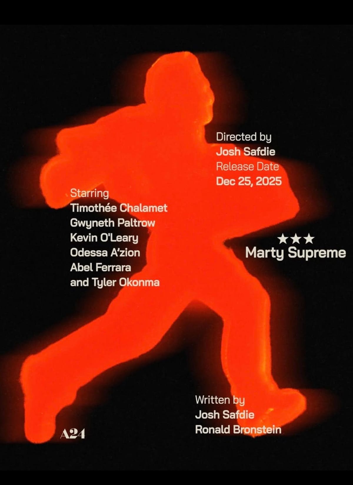 Marty Supreme poster