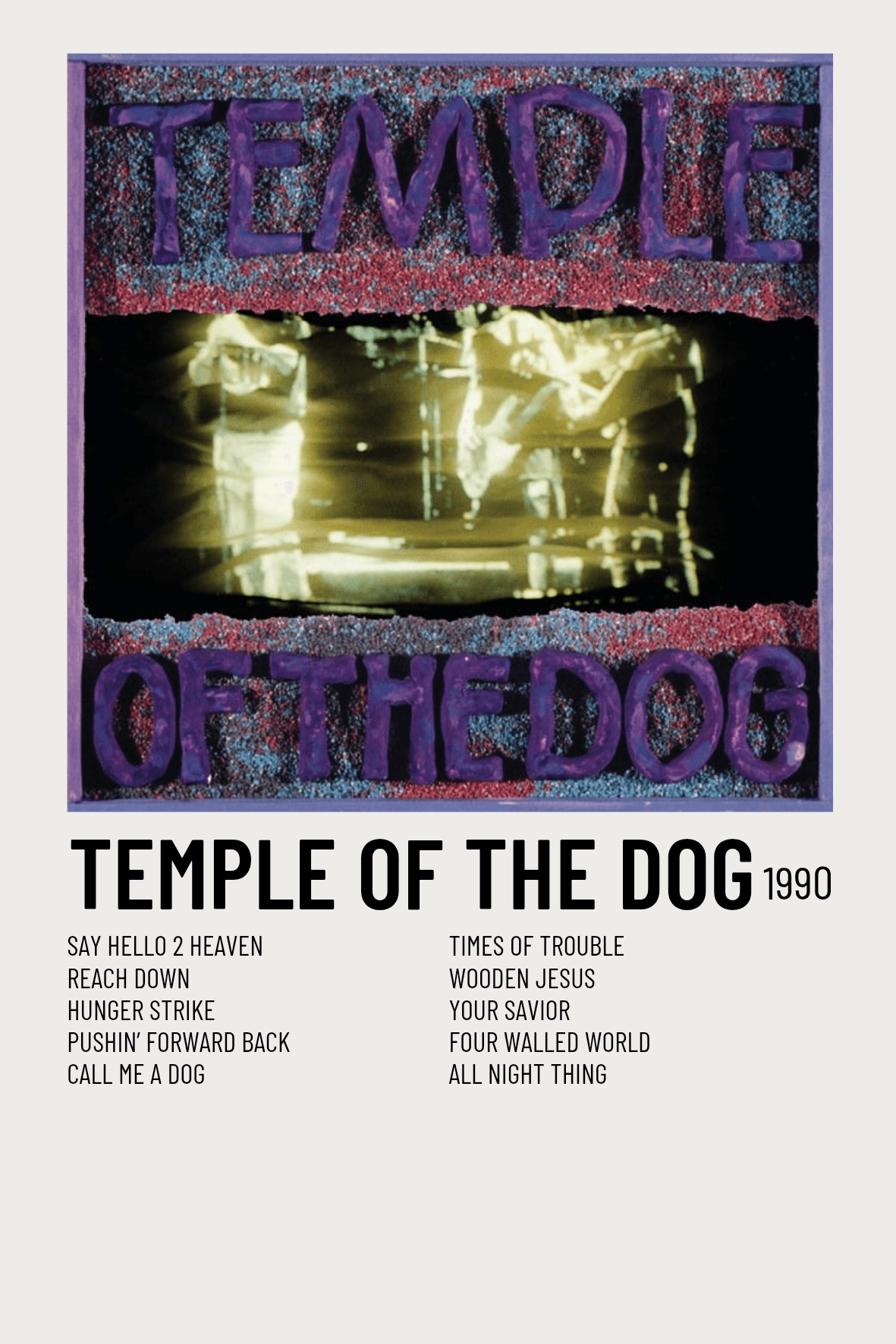 Temple Of The Dog (self-titled) | Minimalist Music Poster