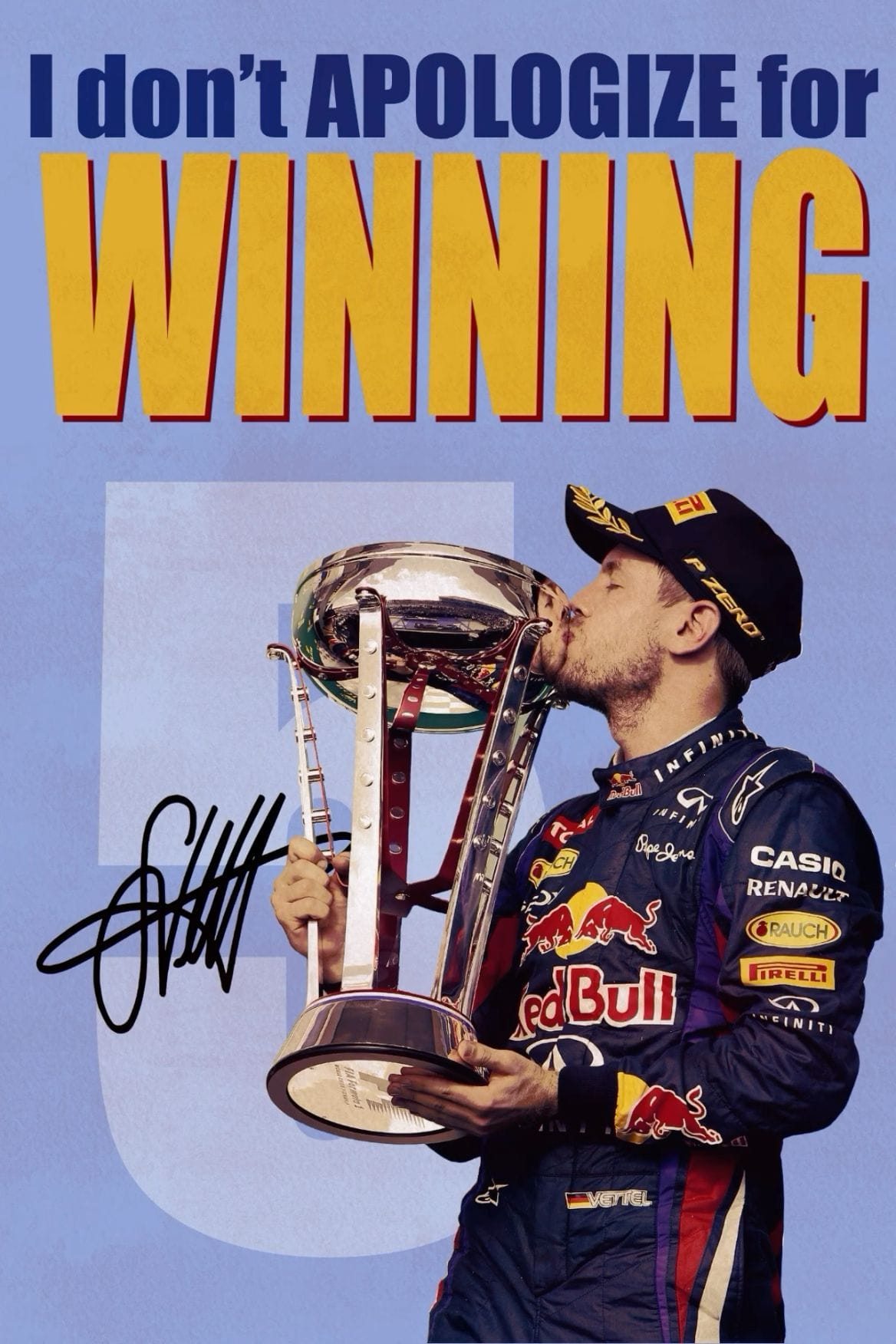 Sebastian Vettel Poster with quote