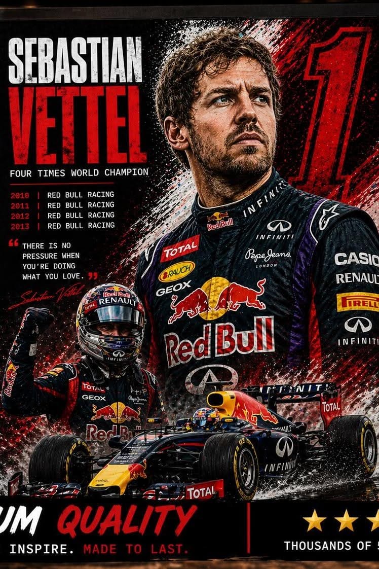 Sebastian Vettel Wall Art Print | Red Bull F1 Champion Poster