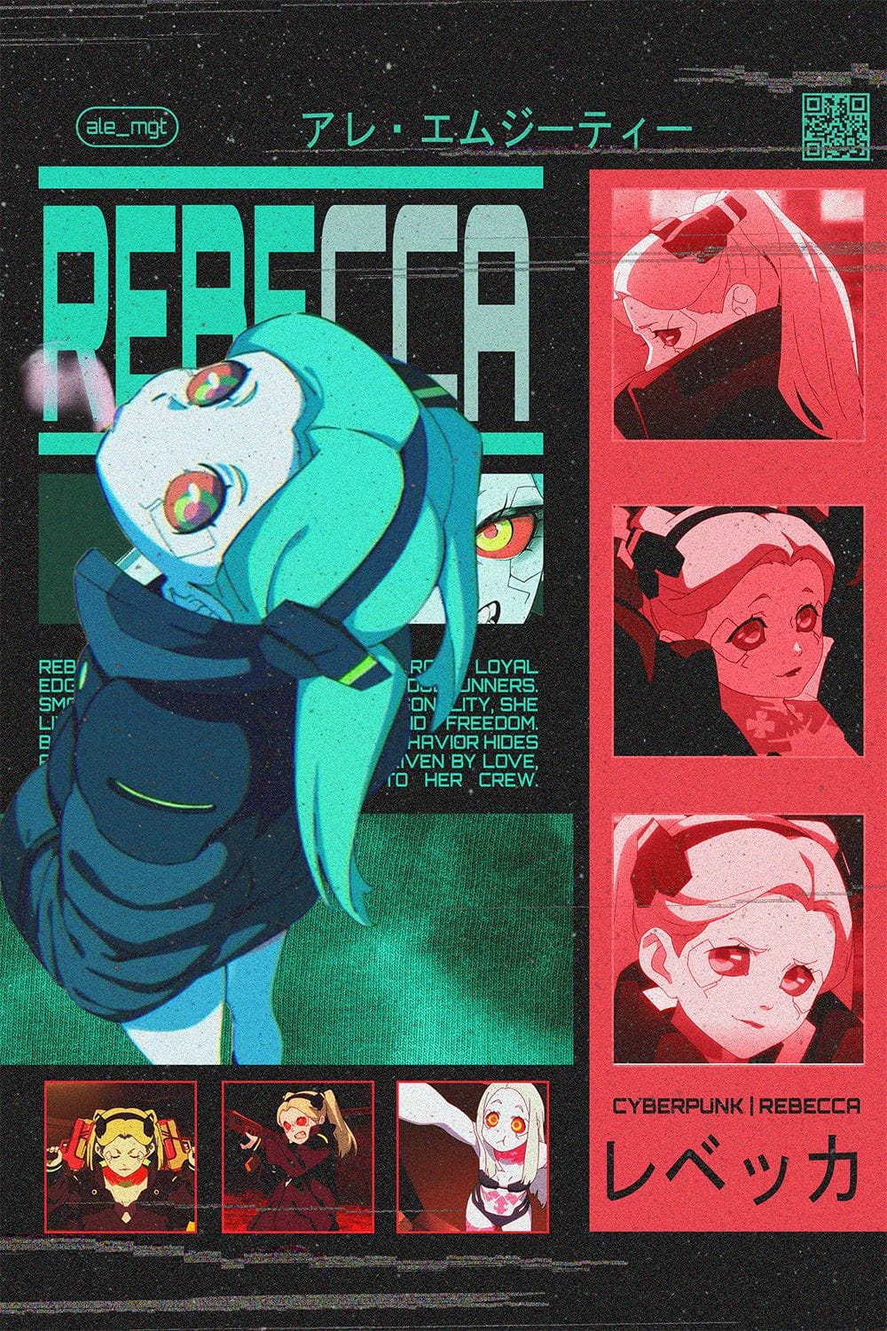 Cyberpunk Edgerunners Rebecca Poster Design