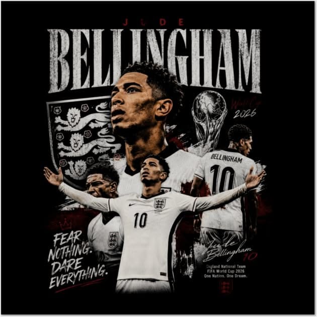 Jude Bellingham Fear Nothing England Vintage Bootleg Graphic Poster