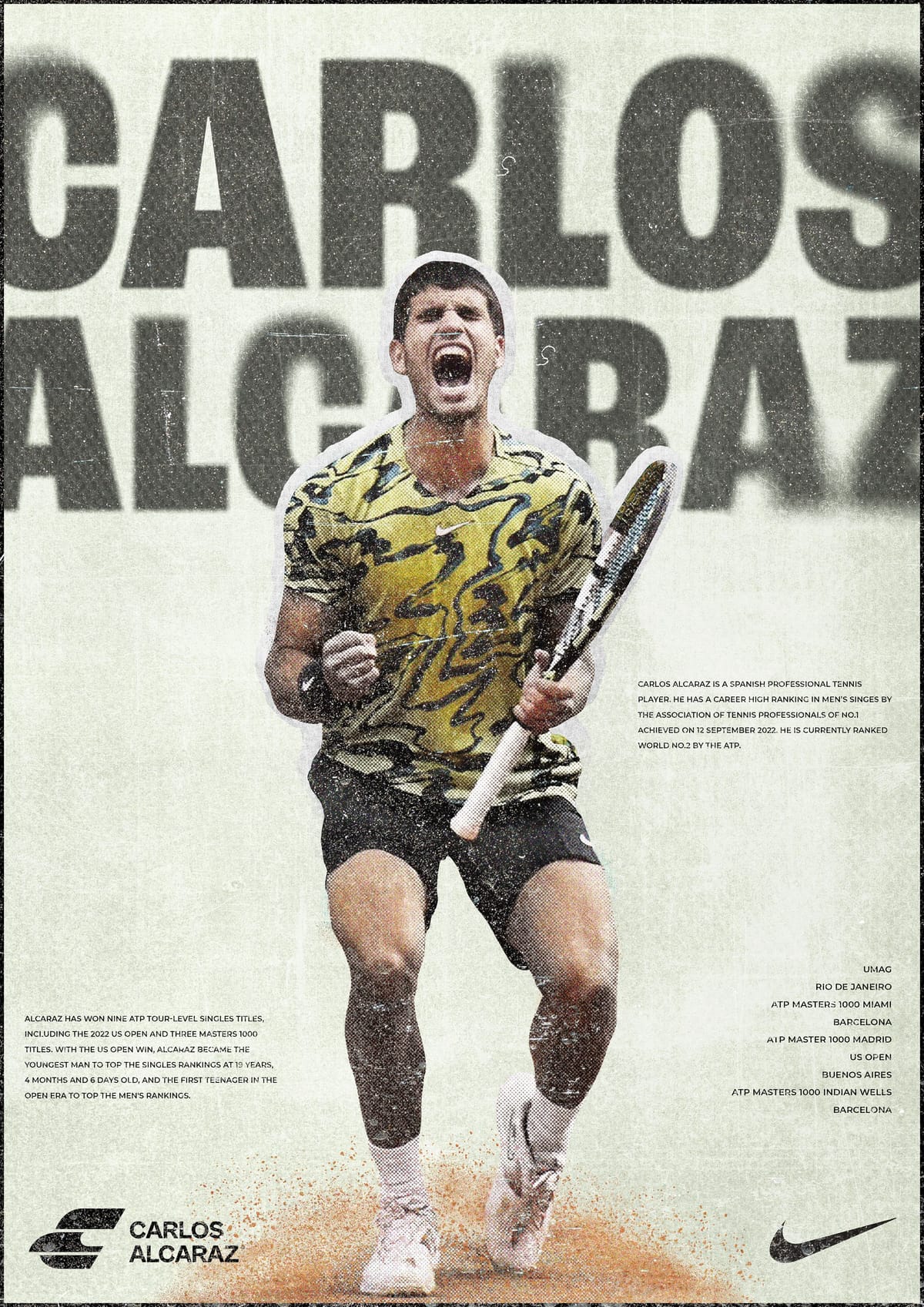Carlos Alcaraz Poster Vintage