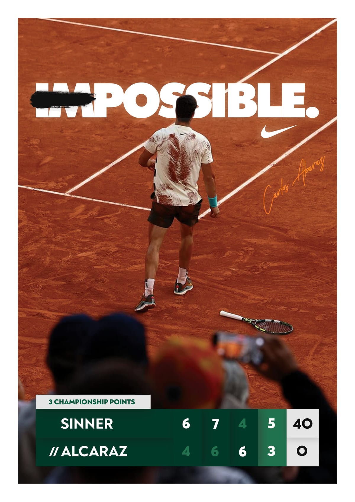 Carlos Alcaraz Roland Garros Poster