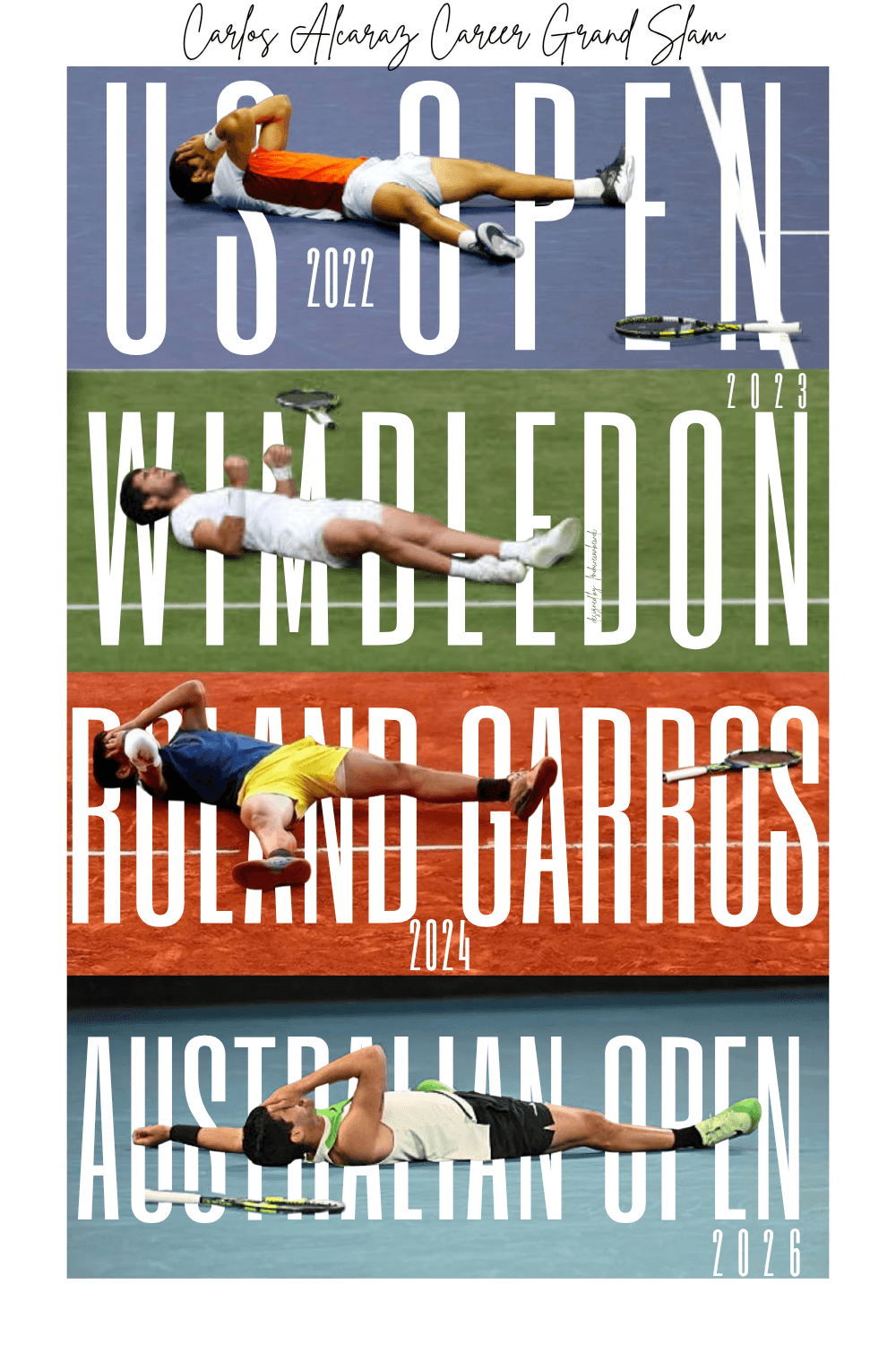 Carlos Alcaraz — Career Grand Slam Poster