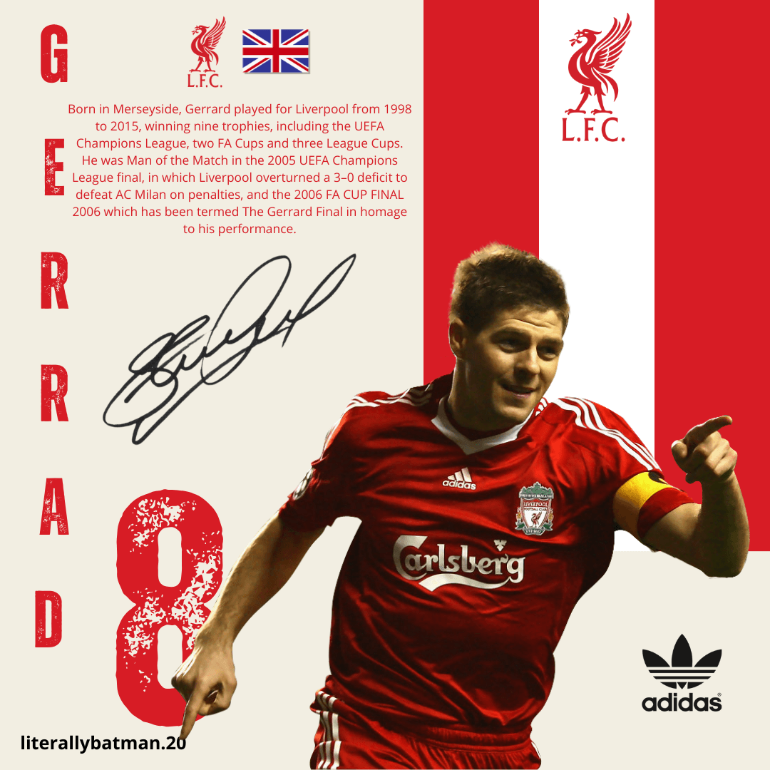 RETRO DESIGN POSTER STEVEN GERRARD LIVERPOOL