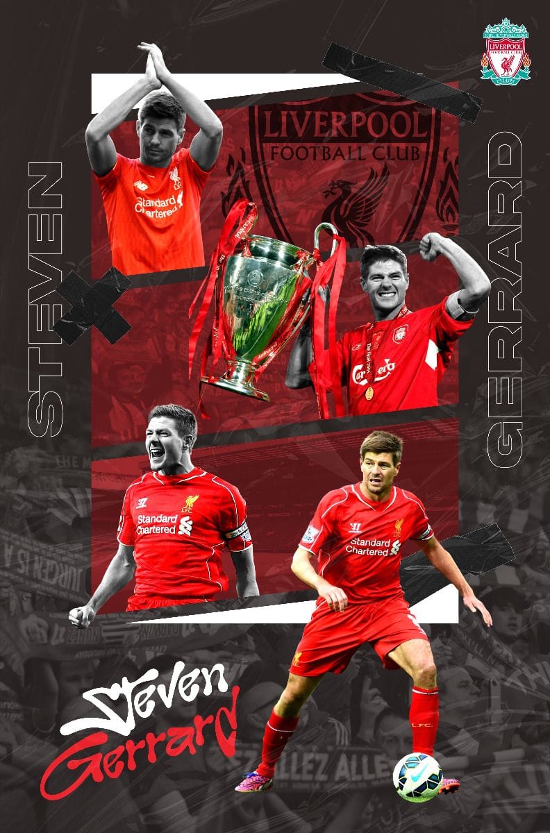 FOOTBALL POST - STEVEN GERRARD LIVERPOOL