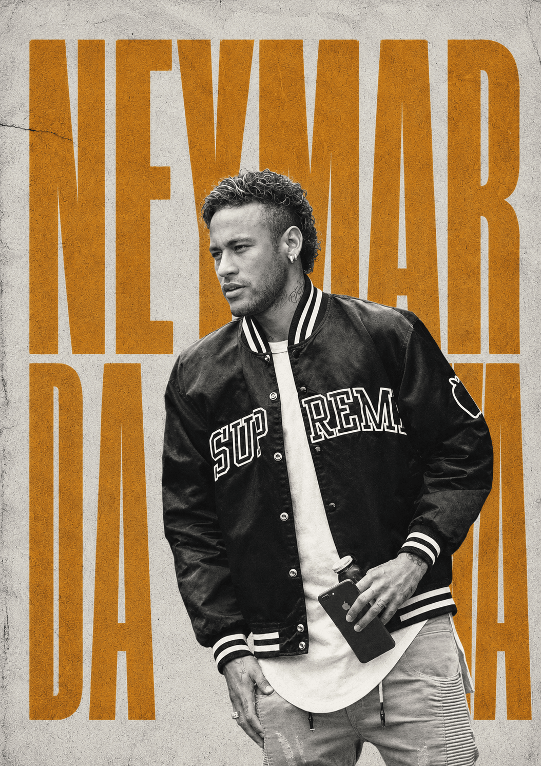 🔥🏏 Neymar Jr. | Iconic Street Style 🖤 Black Varsity Jacket & Brazilian Football Aesthetic