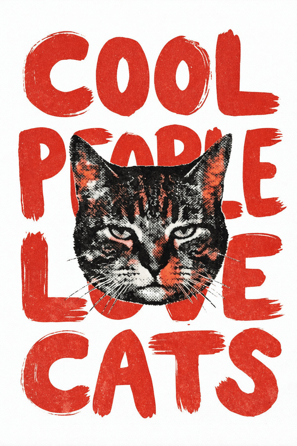Cool People Love Cats — Vintage Cat Poster Print