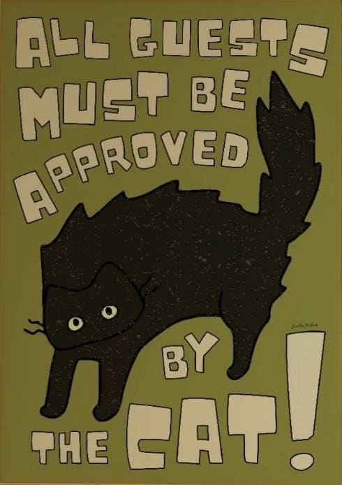 All Guests Must be Approved by the cat, Black Cat Print poster fashionstation 230226x2037