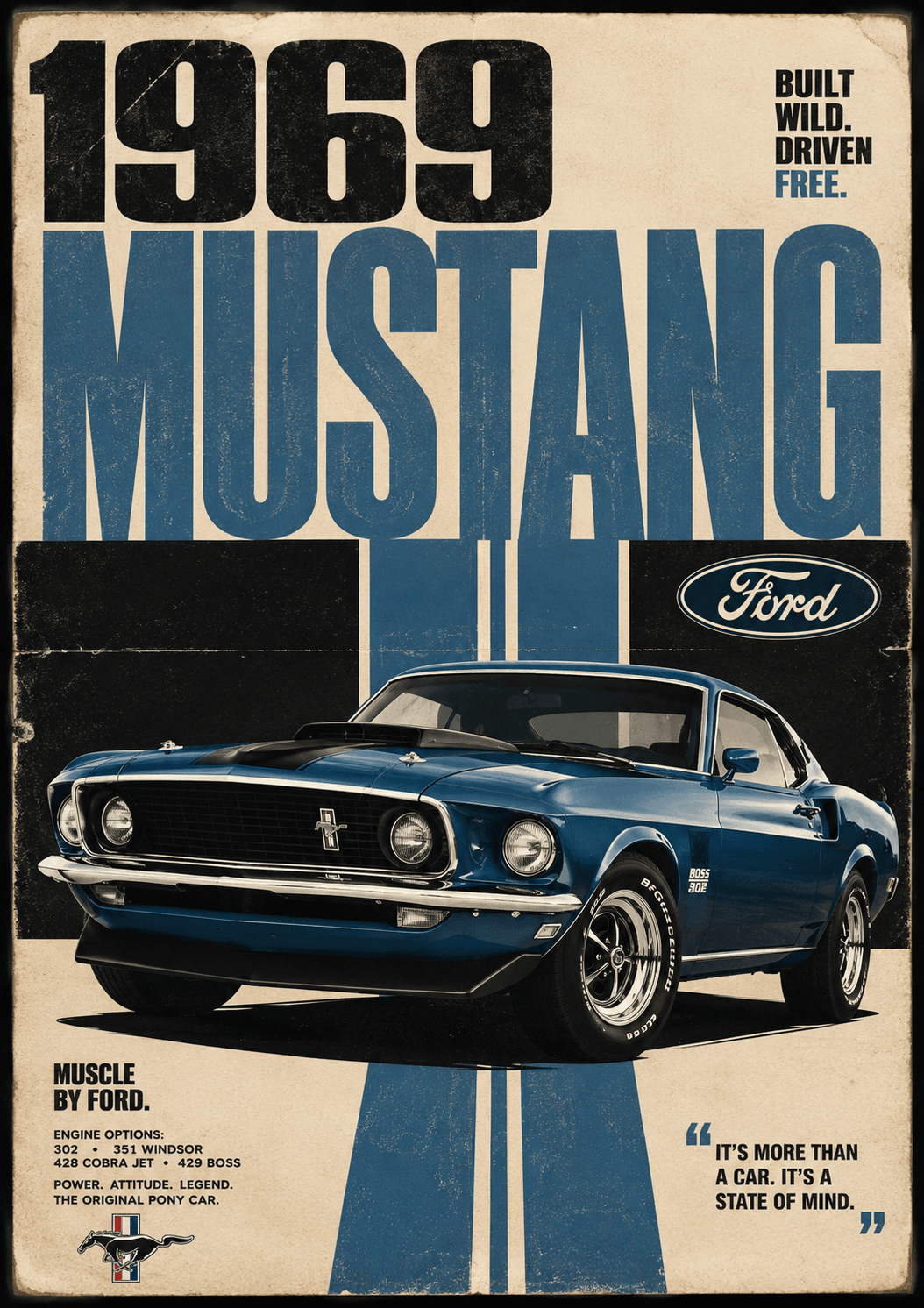 1969 Mustang Poster Design