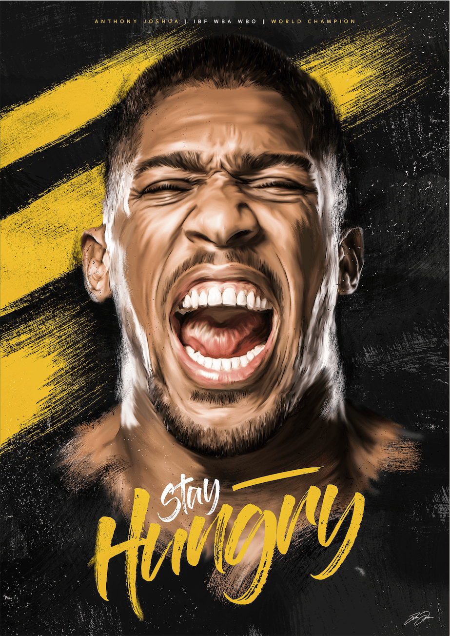 ANTHONY JOSHUA Illustrated Tribute Poster - Liam Proniewicz Art