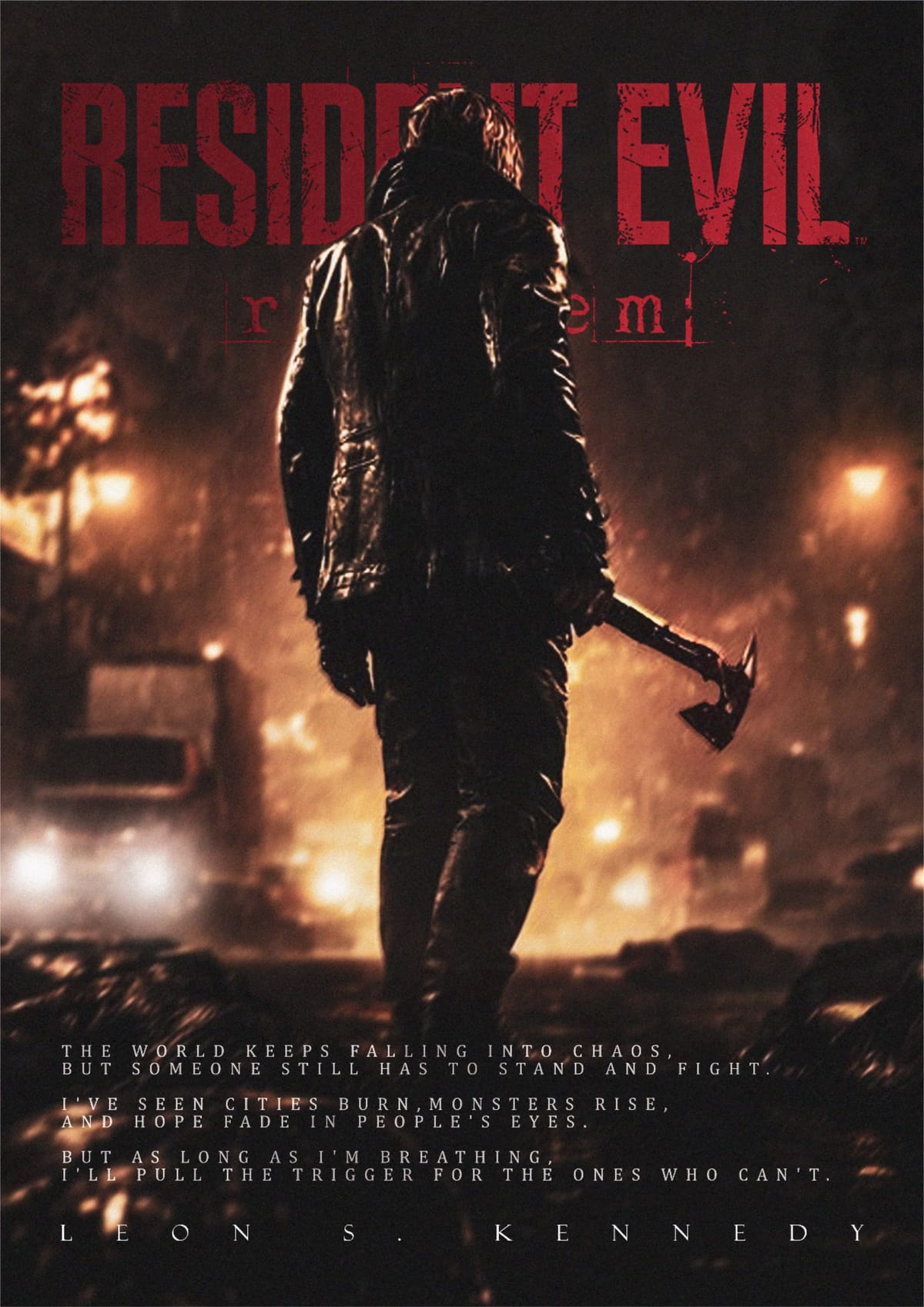 Resident Evil Requiem Poster Design | Leon S. Kennedy Fan Art