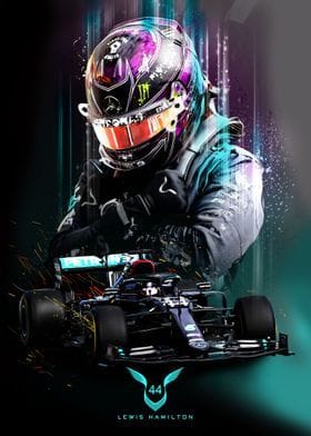 'Lewis Hamilton' Poster, picture, metal print, paint by Micho Abstract | Displate