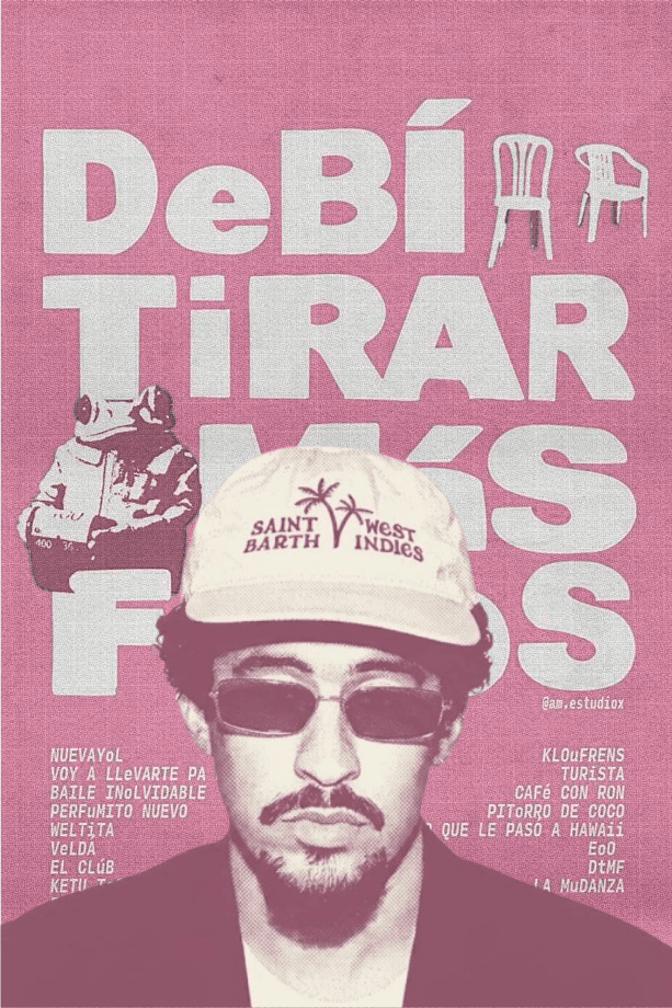 Bad Bunny Dtmf Pink Wallpaper Poster