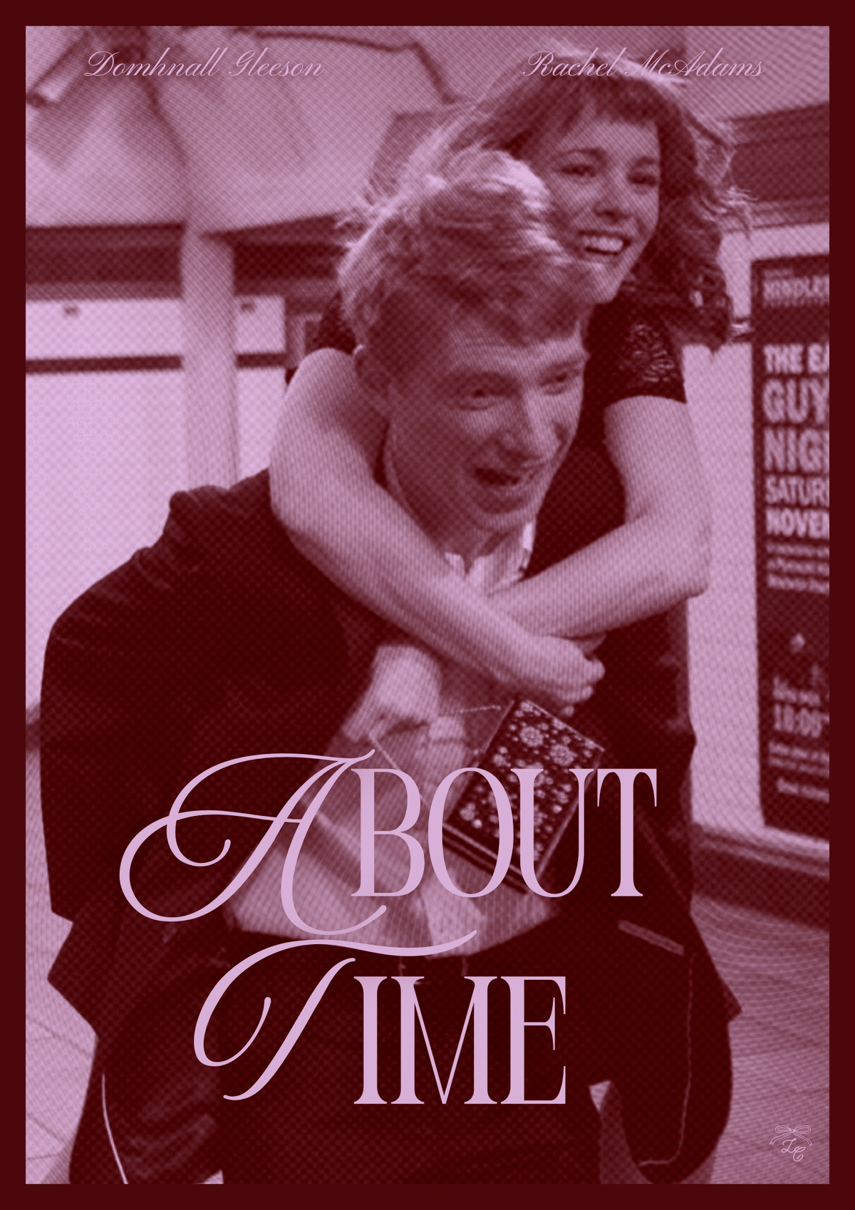 about time movie poster freeprints rachel mcadams domhnall gleeson time travel aesthetic purple pink