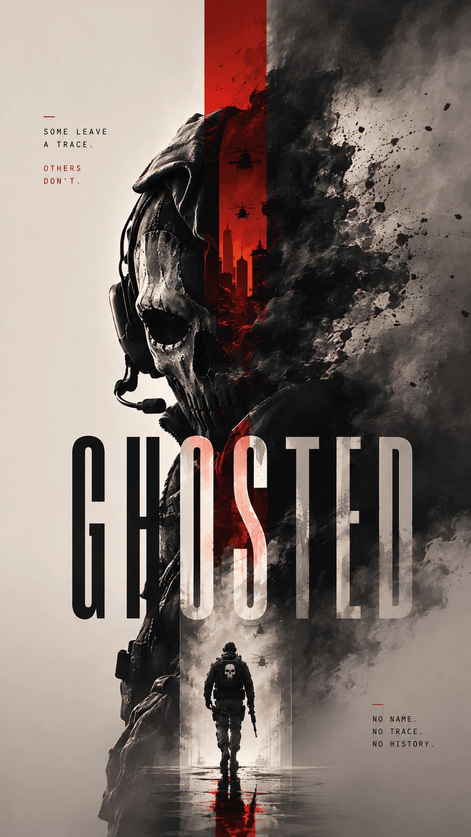Ghosted | Cinematic Military Poster Design & Bold Typography Inspiration