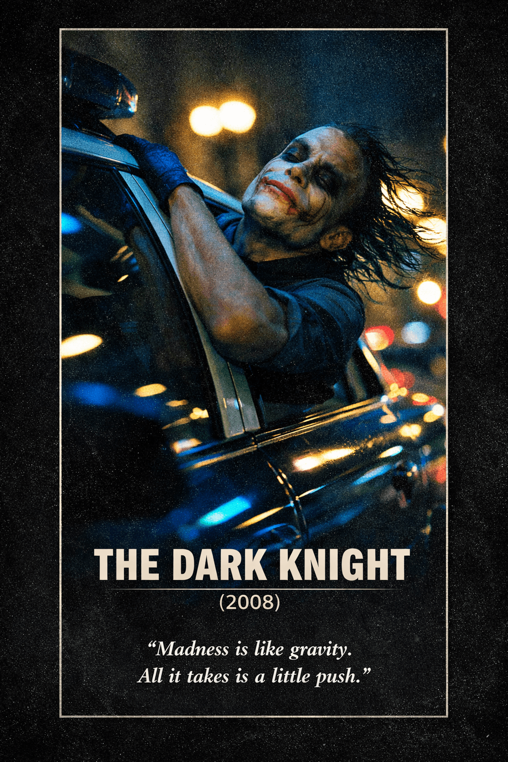 The Dark Knight Joker Movie Quote Card | Heath Ledger Tribute