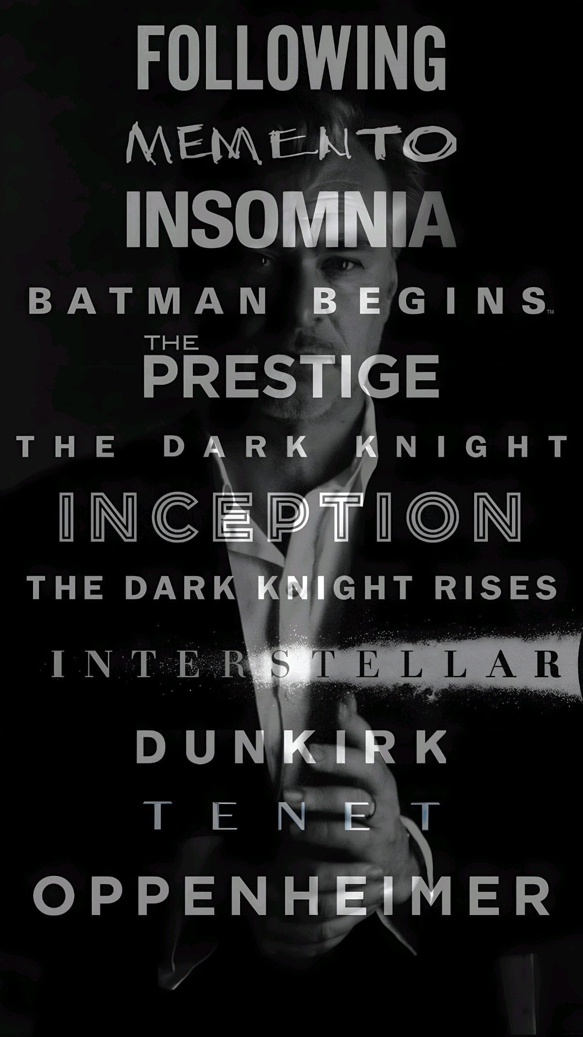 Christopher Nolan Filmography Poster
