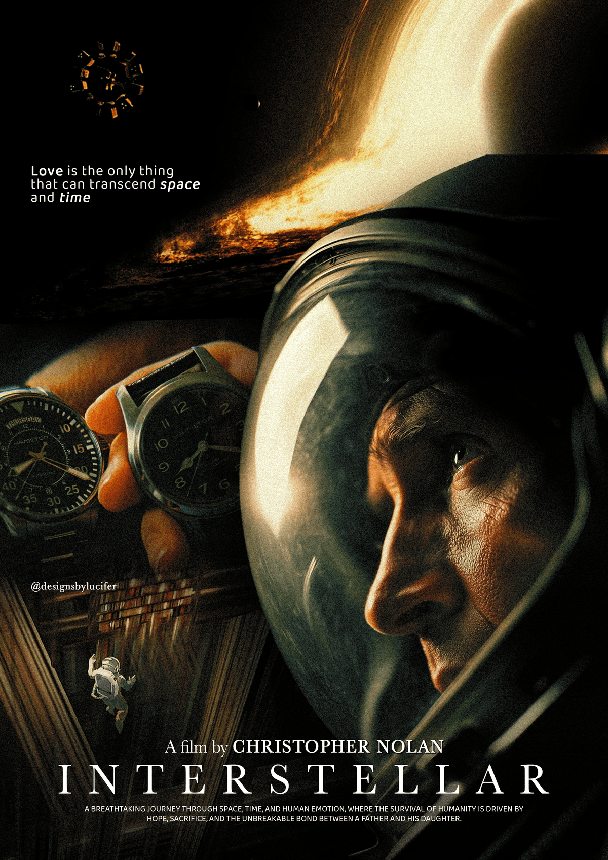 Interstellar Poster Design | Christopher Nolan Inspired Sci-Fi Movie Poster